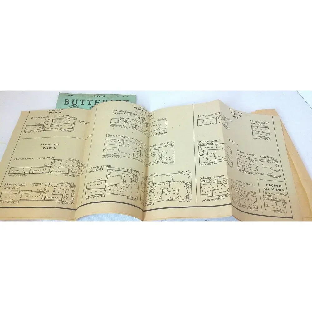 Vtg Butterick 5846 Two-Piece Pattern Delineator Style Uncut New Deltor Size 16